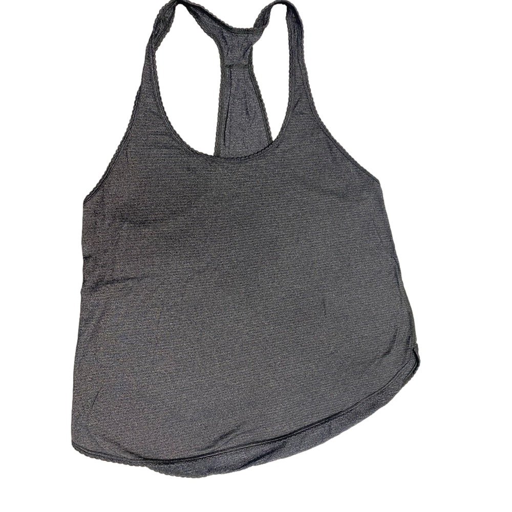 Lululemon what the sport charcoal black singlet size 8